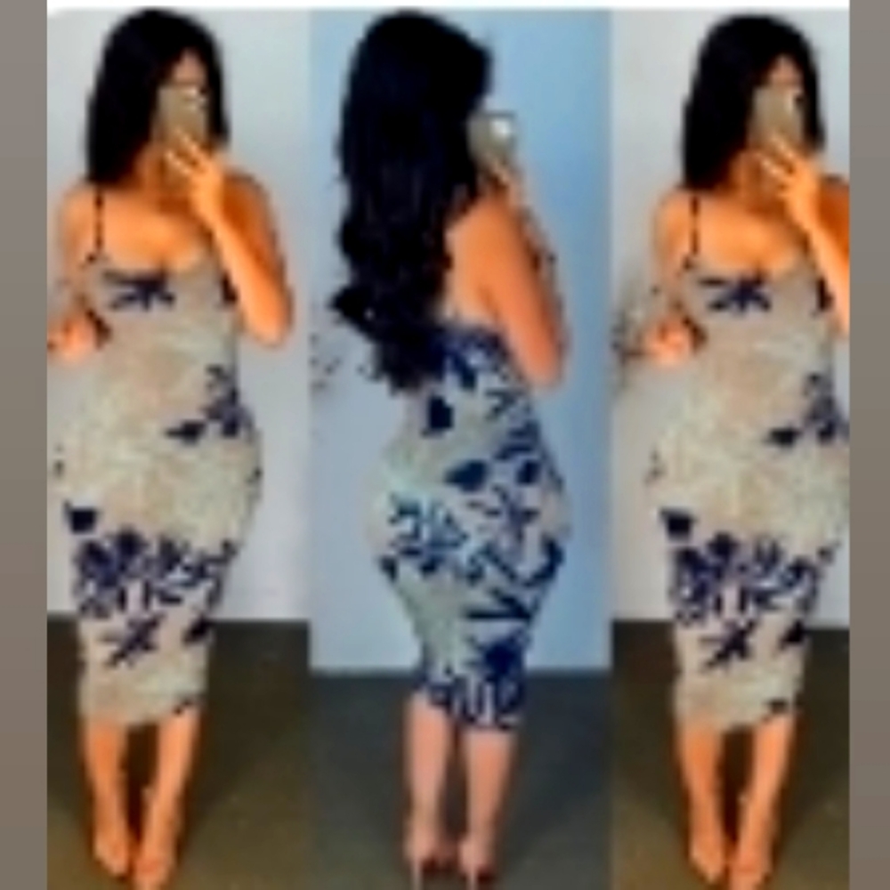 Floral midi dress size lg